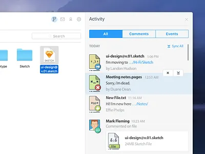 Openspace Activity Feed app desktop feed icons osx suer experience ui user interface ux