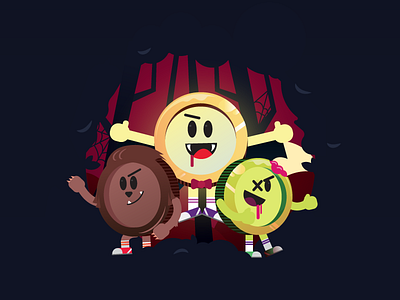 Happy Halloween! bitcoin character coin illustration mbitcasino mrbitty