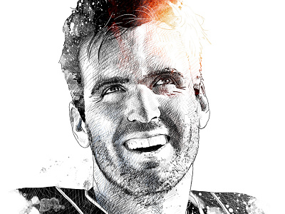 ESPN Illustration: Joe Flacco drawing espn face football illustration ink joe flacco nfl pencil portrait watercolor