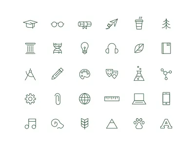 Colorado State University Iconography Set academic colorado state educational icon set iconography line research