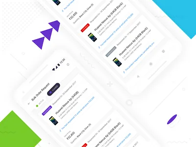 Closed Bulk Order Requests on Shotang App android app blue design green mobile sketch type typography ui ux white