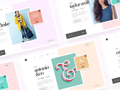 Website Headers colors header hiring inspiraation landing page login model retro slider ui design web headers website