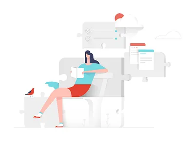 Illustration for Todoist doist header illustration life productivity todoist twist web
