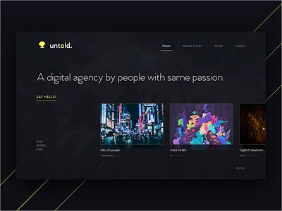 Dark Agency Header agency website design creative website design dark website dark website redesign header design header style