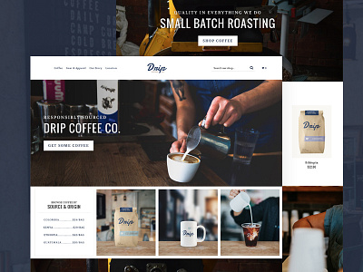 Drip Coffee Co. cafe coffee ecommerce store theme
