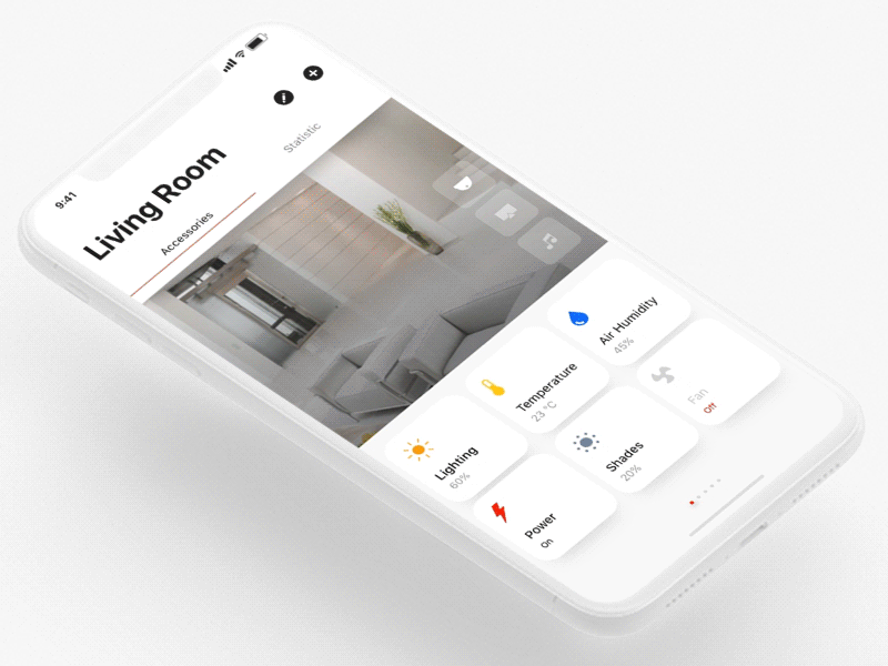 Smart Home Application clean concept interaction ios iphone x iphonex minimal principle smart home smart house ui
