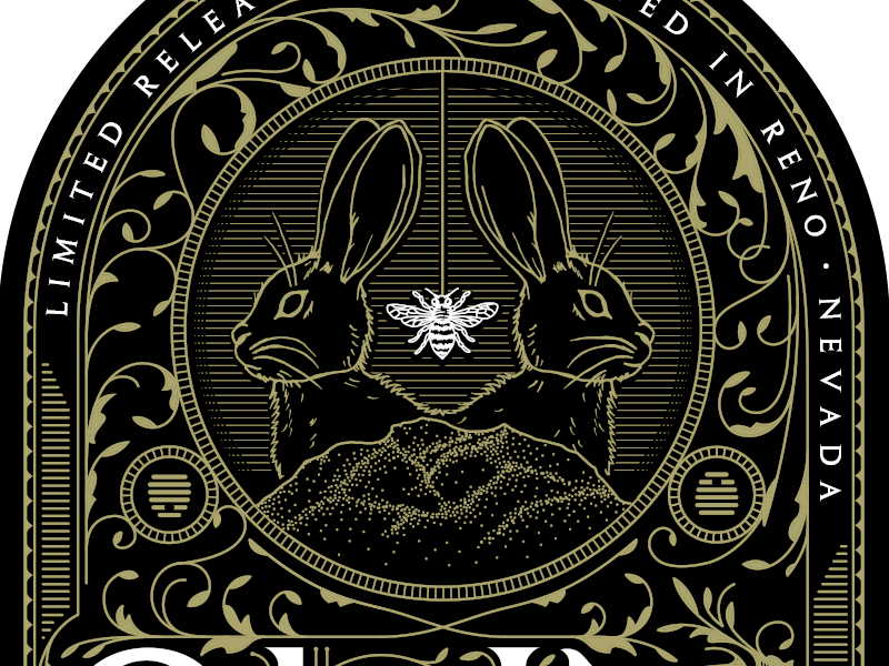 Black Rabbit Mead Exploration bees black rabbit dark eerie filigree label mead rabbit