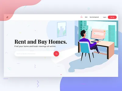 Realty Landing Page concept design (WIP) landing page design realty rent and buy home trend 2017.