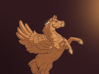 Horse illustration animal case gold horse illustration phone