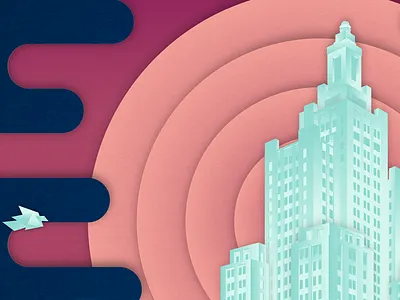 Superman Building hand lettering illustration providence rhode island superman building