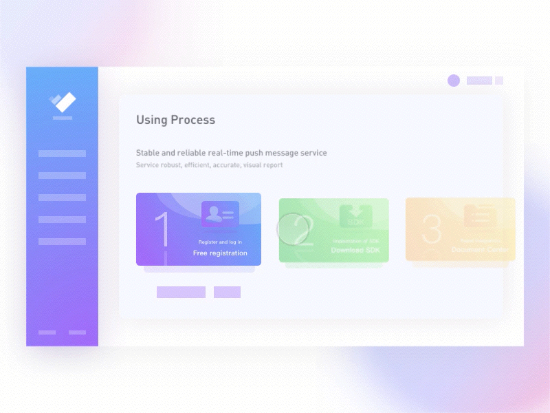 Web operation steps animation card colorful exit login logout operation steps registration