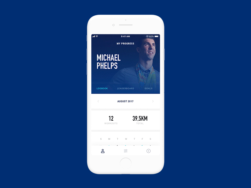 Swimming Tracker App Concept animation app concept interaction ios swimming tracker ui