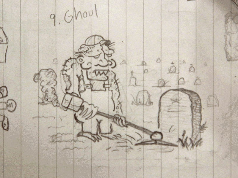 Inktober2017 analog illustration monster mash pencil