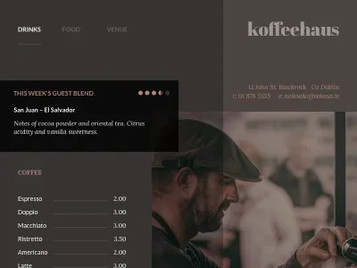 Daily UI 043 - Food/Drink Menu 043 dailyui