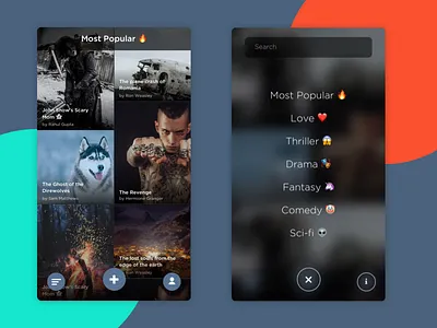 Chat Stories App blur chat grid menu sketch uiux