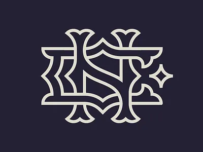 NC Monogram badge icon logo minimal monogram monoline nc type