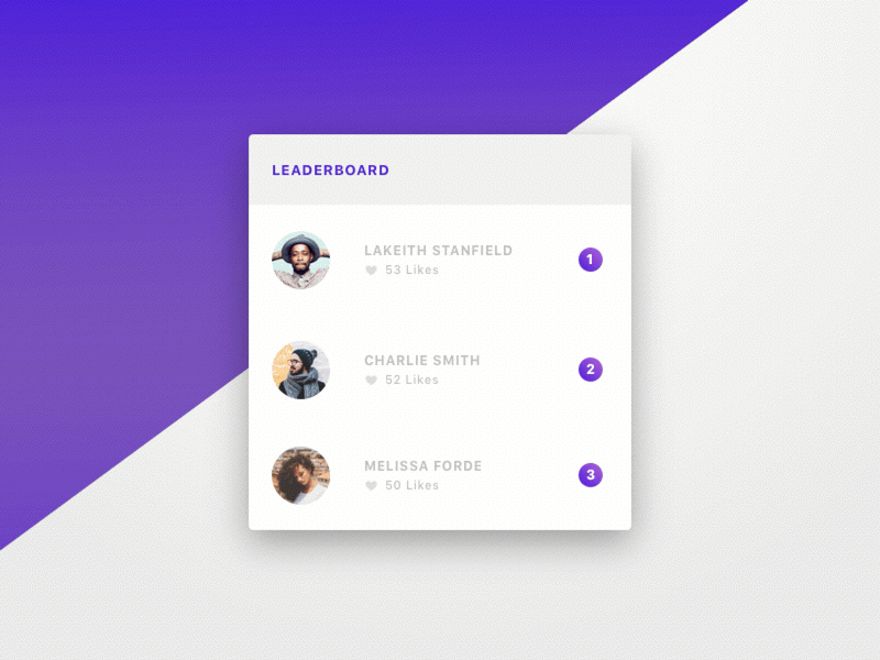 Daily UI / Day 019 100daysofui dailyui leaderboard principle