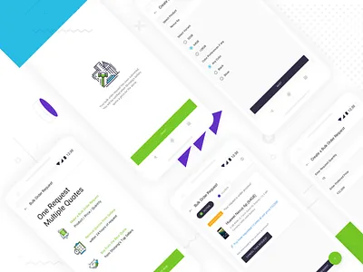 Questionnaire for Creating a Bulk Order Request on Shotang App android app blue design green mobile sketch type typography ui ux white