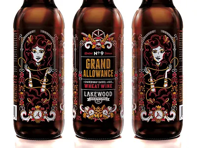 Lakewood Grand Allowance all the pretty colors beer beer label label nathan walker screen print three fates woman
