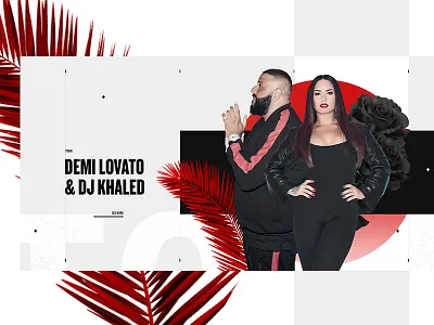 DEMI LOVATO & DJ KHALED | Official page cleanly design homepage interface landing minimal music red ui ux web