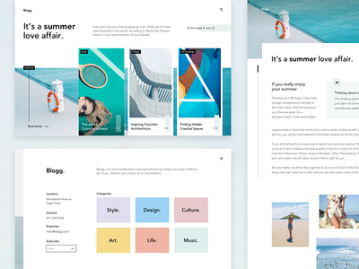 Blog App app article blog card clean colourful flat minimal type ui web