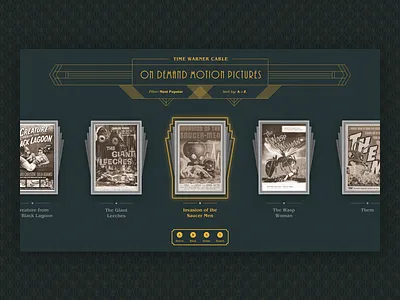 Tv On Demand Art Deco Style — UI Weekly Challenges art deco art noveau bioshock classic design on demand movies vod