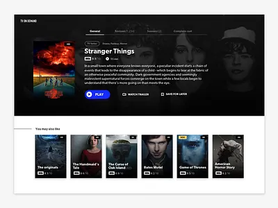 Tv On Demand series tv ui web