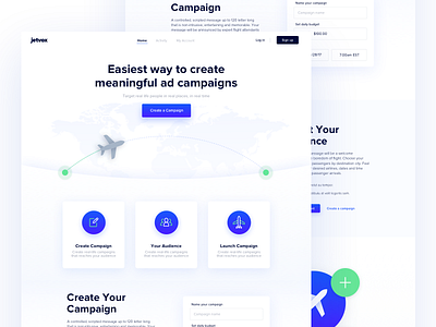 Travel Landing Page ads audience campaign gradient landing page plane simple travel ui ux web design world