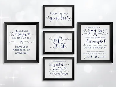 Wedding Signs design poster script sign typography wedding