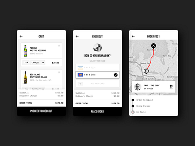 Jimmy Brings app order flow app cart clean ecommerce minimal payment ui ux