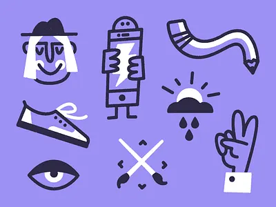 Purple Doods art doodle fill icon illustration pencil purple stroke vector