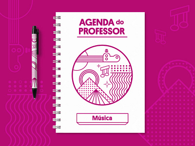 Teacher's Planner guitar illustration lisbon music portugal ui vector