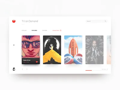 Movie Tv app UI app concept design minimal movie smart tv ui ux web website