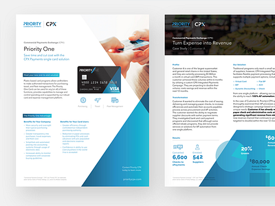 CPX Communications Work blue branding cpx finance marketing payments sell sheets website