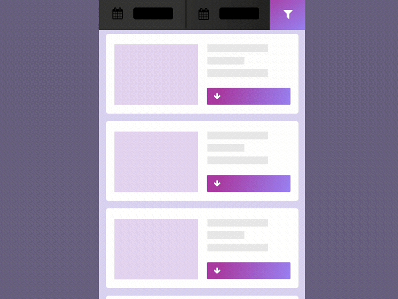 Filter Dates datepicker filter mobile principle prototype scroll