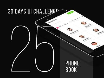 Day 25 - Phonebook UI 30 days challenge contacts daily ui minimal phonebook ui ux white space