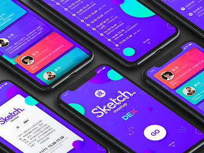 qieman5h5 card color colorful cool h5 illustration meetup sketch ui ux