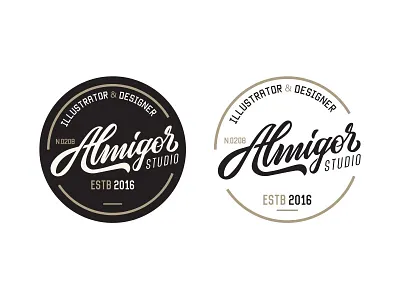 Almigor Studio Branding badge brand identity designer branding calligraphy hipster identity illustration letter logo mark type vintage