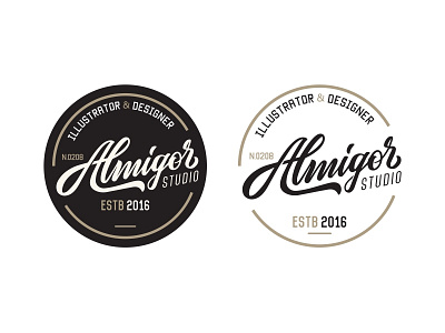 Almigor Studio Branding badge brand identity designer branding calligraphy hipster identity illustration letter logo mark type vintage