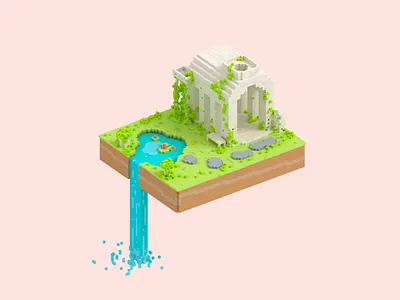 Voxel Garden 3d garden illustration isometric pixel relic voxel