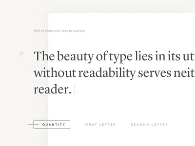 Letter pair analysis app redesign light minimal simple type typography ui