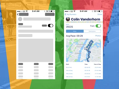 NYC Marathon Tracker course map marathon mobile runner running time times tracker tracking ui ux