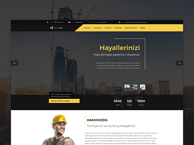 Construction Theme build building construction design home house ui ux web website