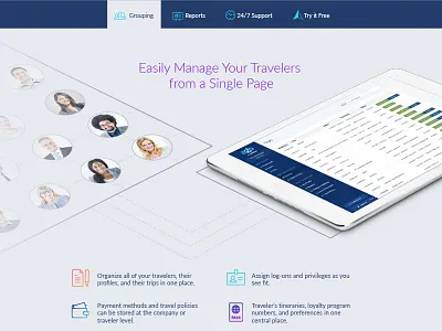 AmTrav Manage Travelers branding design signup ui ux website