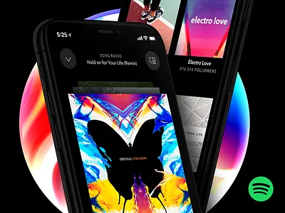 Spotify UI app black color dark iphone 8 iphone x meritt merittthomas oled spotify ui ux