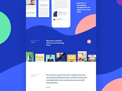 Bluesophy LP app book color education landing page library mobile responsive ui ux web website