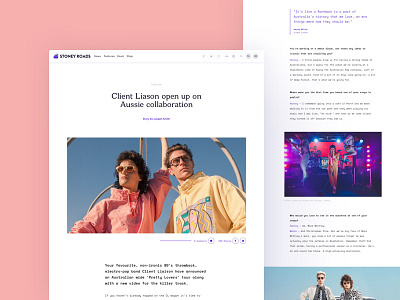 Stoney Roads feature article article clean desktop feature minimal music ui ux website