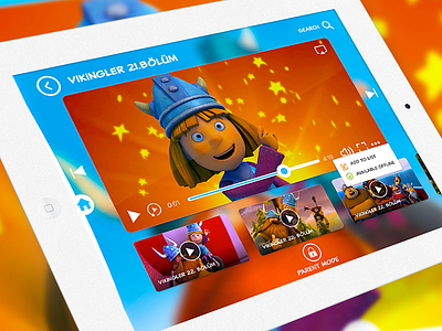 TRT Kids Entertainment Application app design entertainment interface ios ipad ui ux video
