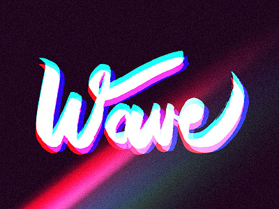 Hand Lettering | Retro Wave 3d 80s blue hand lettering light phantogram pink retro type typography