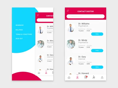 #Daily UI Contact Doctor APP lab medicine menu ui ux